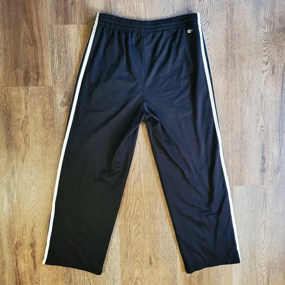 Adidas Vintage Climalite Track Pants Womens Large 2005 Black with White 3 Stripe - Picture 2 of 16